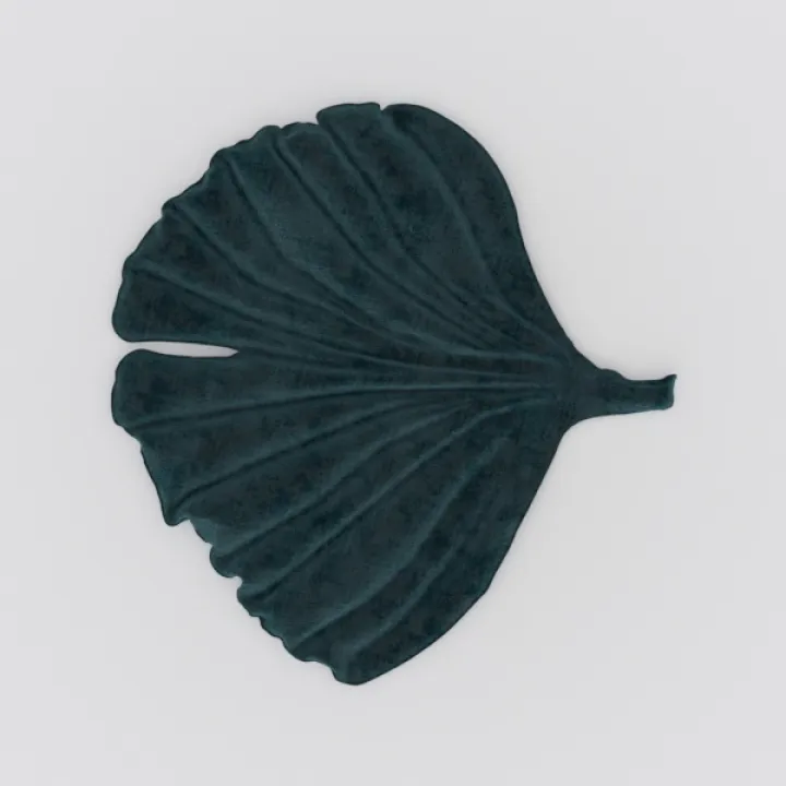 Velvet Ginkgo Leaf Shaped Decorative Ottoman 3D Model
