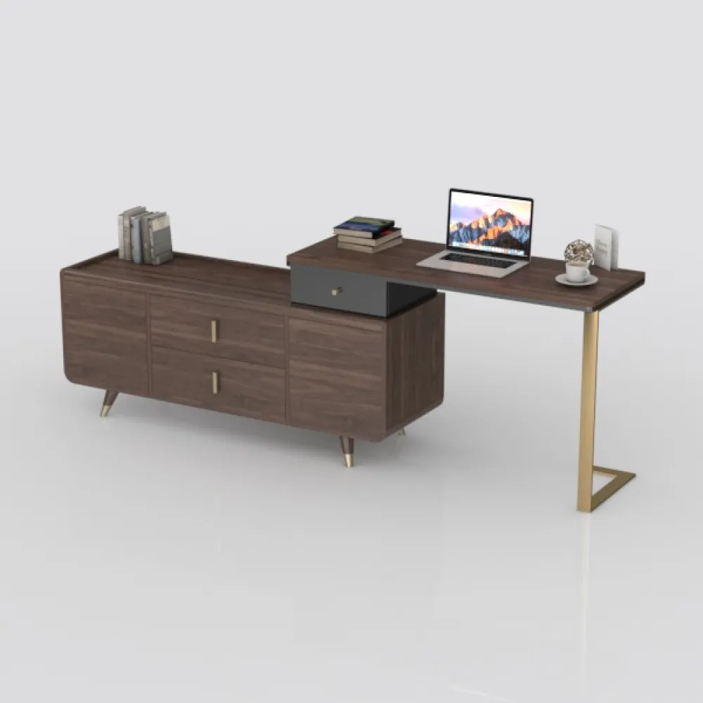 L Shaped Desk with Hutch & Power Strip - Corner Co